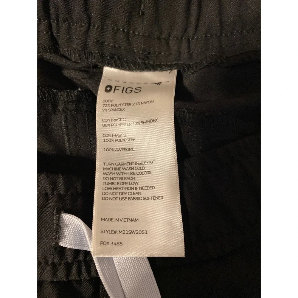 FIGS Technical Collection Black Tansen Jogger Scrub Pants M21SW2051 Size S 0023